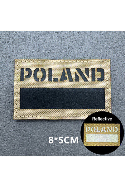 Choice Antique Brass 1pc Poland Flag IR Reflective Tactical Patch Cloth Armba...