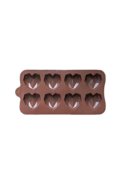 Choice coffee 1 piece silicone mini 8-cavity diamond heart candy silicone mol...