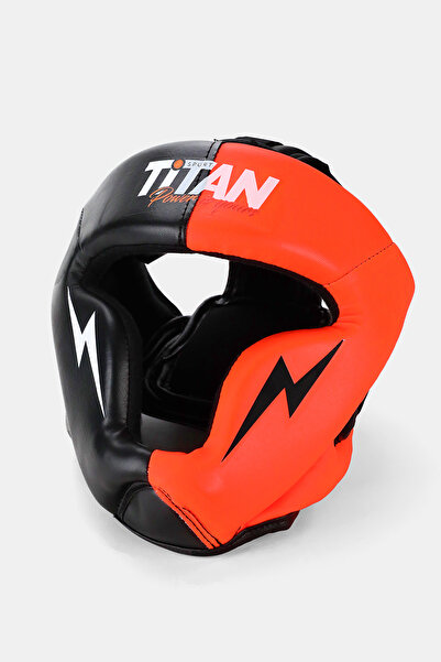 Titan Sport , Yüz Korumalı Boks Kaskı Neon Turuncu - Siyah Model