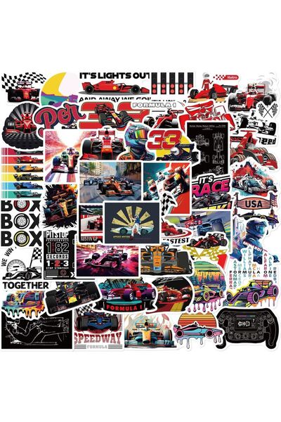 Choice ٥٠ قطعة من ملصقات سباقات الفورمولا 1، ملصقات جرافيتي لسباقات الاتحاد ا...