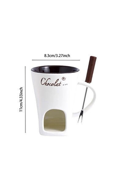Choice Style A White General Fondue Mug Set Personal Mini Individual Butter M...
