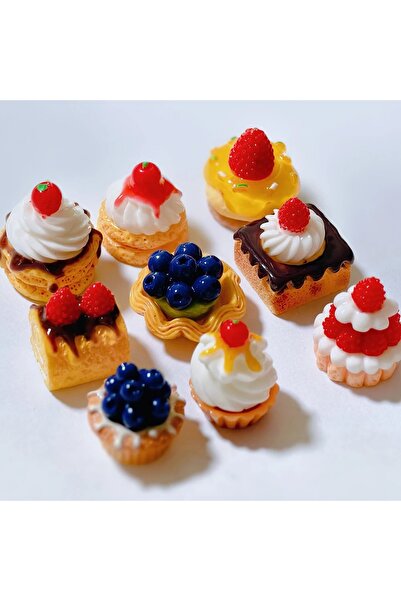 Choice 9 قطع متنوعة، 9 قطع، 1/12، حلويات مصغرة، كعكة فواكه، طعام مطبخ لعب للد...
