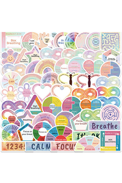 Choice 60PCS 60pcs Cartoon Calm Sensory Stickers Rainbow Wind Warm Sooth Brea...