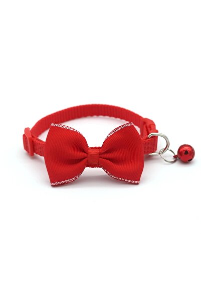 Choice Solid color red Cat Collar Solid Color Bowknot Puppy Chihuahua Collars...