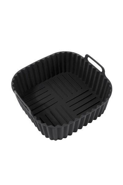 Choice black Air Fryer Silicone Liners Square Reusable Non Stick Basket Mat f...