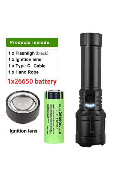 Choice Black-26650 Battery New 3000 LM Flashlight Outdoor Zoom Rechargeable F...