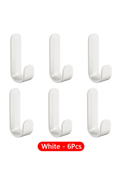 Choice White - 6Pcs 6 Pcs Self Adhesive Strong Wall Hooks Towel Door Key Bag ...