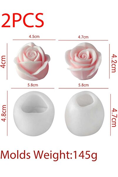 Choice قالبان لتزيين عيد الحب على شكل زهرة وردة، قالب شمعة، قالب سيليكون لصنع...