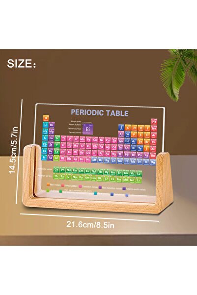 Choice 21.6cmX14.5cmX5cm Acrylic Wooden Base Periodic Table Display Ideal Lea...