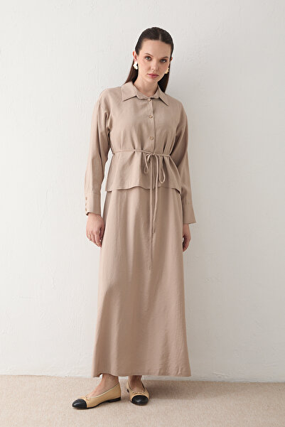 Melike Tatar Modal Shirt Dress Set 32-2600