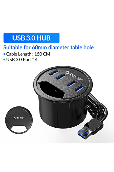 Choice1 موزع USB 3.0 من أوريكو، مزود بمنفذ سماعة رأس وميكروفون وقارئ بطاقات م...