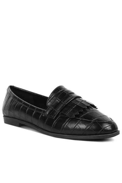 london Rag Women Black Patent PU Everyday Loafer