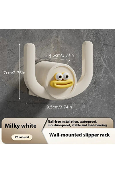 Choice خطاف أبيض واحد على شكل شبشب كرتوني، رف تخزين شباشب الحمام، منظم تخزين ...