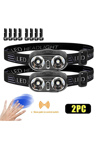 Heinast 2pcs-8pcs Hook Strong Light Headlamp Portable LED Sensor Headlamp USB...