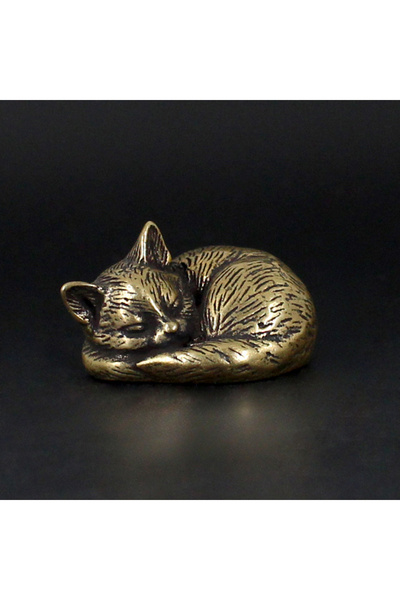 Choice sleeping 1PC Brass Kitty Ornament - Office Desktop Ornament with Bored...