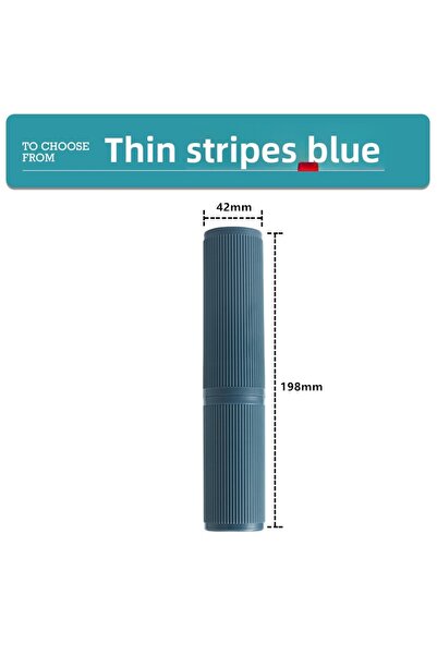 Choice blue Pinstripe Simple Travel Wash Cup Portable Toothbrush Storage Box ...