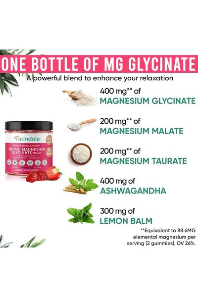 Adndale 90 CT Magnesium Glycinate Gummies