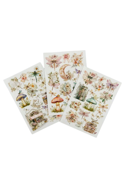 Choice1 ملصقات جمالية على شكل يعسوب وفطر قابلة للفرك (250415) لتزيين سجلات ال...