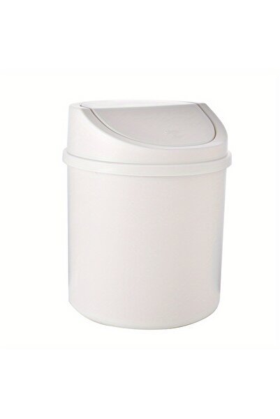 Choice سلة مهملات صغيرة بيضاء اللون مع غطاء، مصنوعة من البلاستيك، مناسبة للاس...