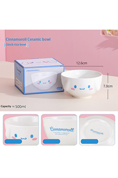 Choice أطباق أرز سيراميك من سانريو بتصميم سينامورول، مقاس 5 بوصات، لطيفة على ...