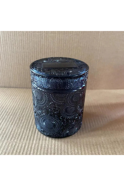 Choice grey Glass Storage Jar with Lid Candle Empty Cup Storage Container Hom...