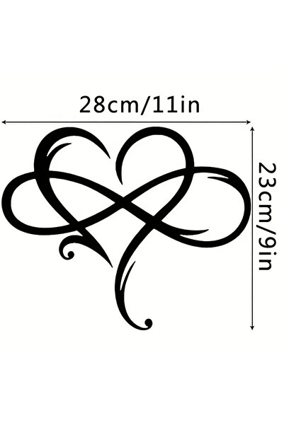 HELLOYOUNG TY4100 قلب إنفينيتي، قلب أسود، ديكور حائط معدني، ديكور حائط على شك...