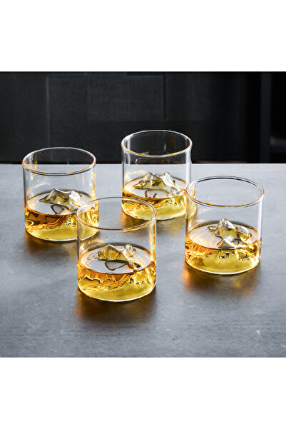 choice2 four GIANXI Japanese Style Whisky Cup Shallow Transparency Mountain X...