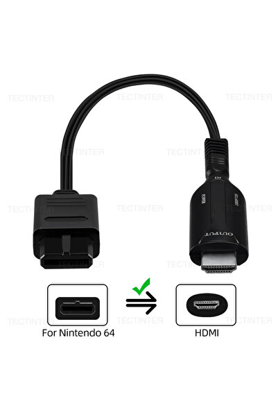 Choice محول شاشة أسود عالي الدقة بالكامل لجهاز نينتندو 64 إلى HDMI، يدعم شاشا...