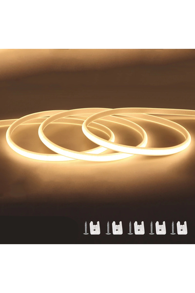 Choice 1M 220V EU Power Plug Warm White 110V 220V Cob LED Strip Light Super B...