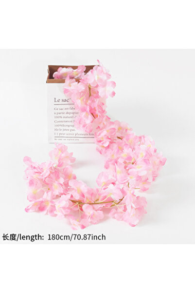 Choice إكليل معلق من أزهار الكرز الاصطناعية بطول 180 سم، لون وردي داكن، مصنوع...