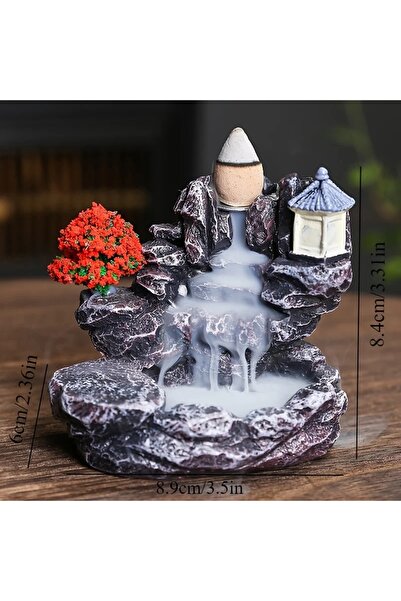 Choice Red Creative Smoke Backflow Incense Cone Holder Waterfall Incense Burn...