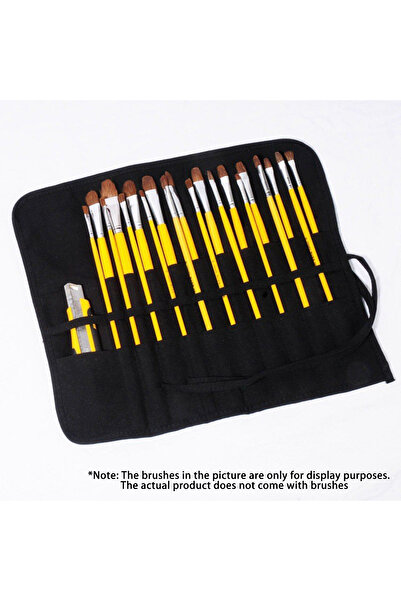 Choice حقيبة تخزين قماشية سوداء بها 22 فتحة لفرش الرسم، 22 فتحة لفرش الألوان ...