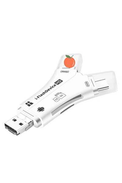Choice1 White USB2.0+Micro+Type-c+Lightning 4-in-1 Multi-interface Card Reade...