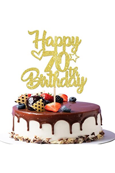 Choice Gold 1 PC Happy 70th Birthday Cake Topper Happy Birthday Cake Decorati...