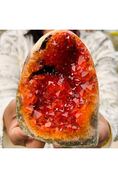 Choice 400-500 غرام، مجموعة واحدة مذهلة من بلورات الكوارتز البرتقالي - فكرة ه...