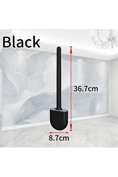 Choice 1pcs black Silicone Toilet Brush Gap Brush with Holder Flat Head Soft ...