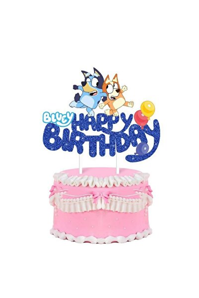 Choice3 A Bluey Bingo Glitter Cake Topper Set - Happy Birthday Decor for Kids...