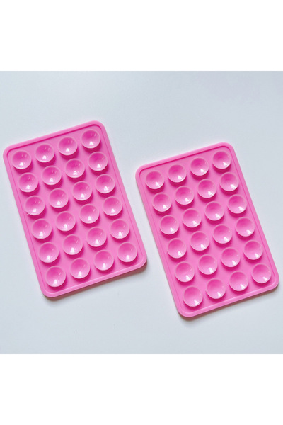Choice Pink Silicone World Square Silicone Mobile Phone Fixing Suction Cup Ca...