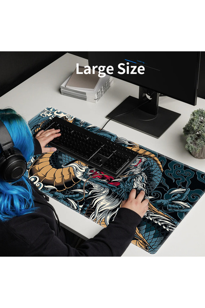Sumkyle Large Gaming Mouse Pad, Extended Desk Mousepad with Stitched Edges, Non-Slip Rubber Base Mice Pad