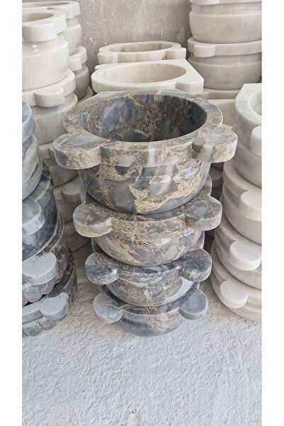 Belle Vie Ateş gri Afyon mermer hamam kurna