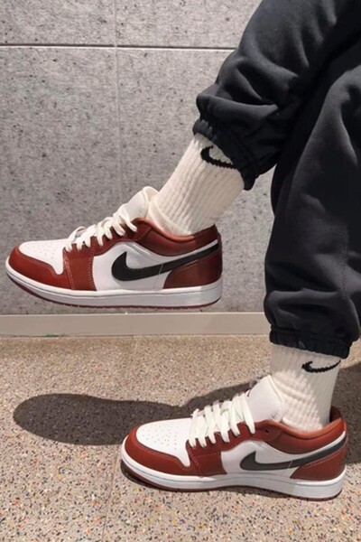 Nike Air Jordan 1 Low Special Edition Leather Unisex Sneaker Hakiki Deri Günl...