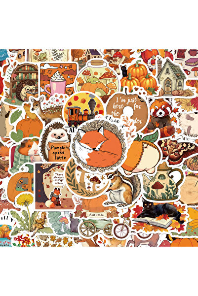 Choice 50 قطعة من ملصقات الخريف الرومانسية، ملصقات كرتونية لأوراق القيقب والح...