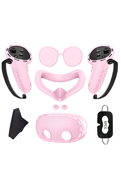 Choice pink 7in1 VR Soft Durable Accessories for Meta Quest 3S Silicone Prote...