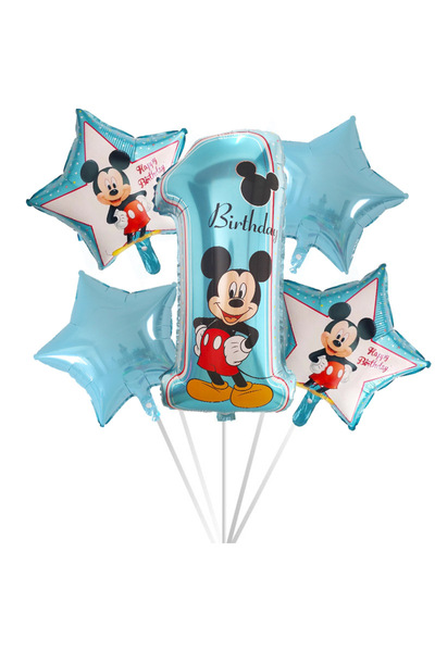 Choice as the picture Deep Sapphire 5pcs Mickey Minnie Head Birthday Party De...
