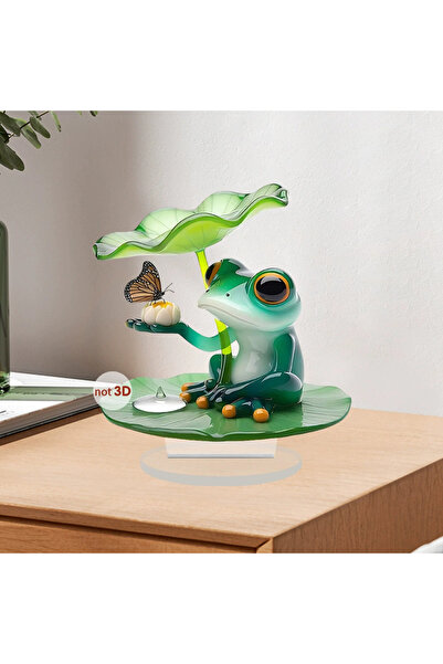 Choice قطعة واحدة من ضفدع صغير منعش على ضفاف النهر، ثنائي الأبعاد، مصنوع من ا...