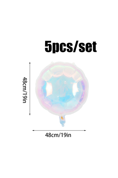 Choice 19inch 5pcs Round 5pcs 19 inch clear laser colored foil balloons, hear...