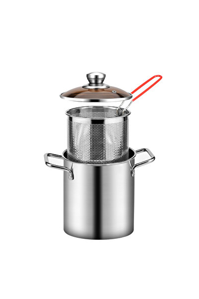 Choice frying pot Deep Frying Pot Stainless Steel Fryer Pan Fry Pot with Bask...