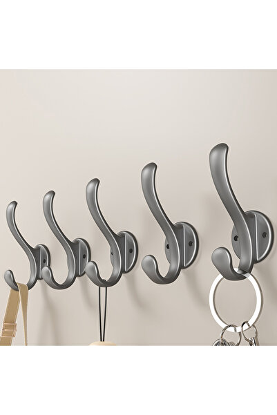 Choice Grey 5 pcs Creative Wall Hook Grey Clothes Hooks Wall Storage Towel Ho...