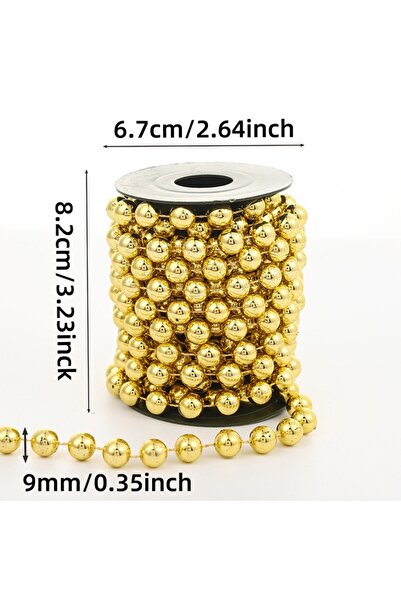 Choice مجموعة واحدة من خرز عيد الميلاد الإبداعي الأصفر مقاس 9 مم، سلاسل زينة،...
