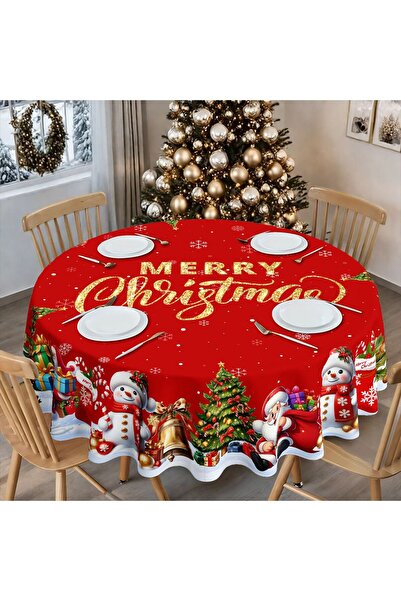 Choice 180X180cm Wp2 Christmas Round Tablecloth-Waterproof Festive Fabric for...